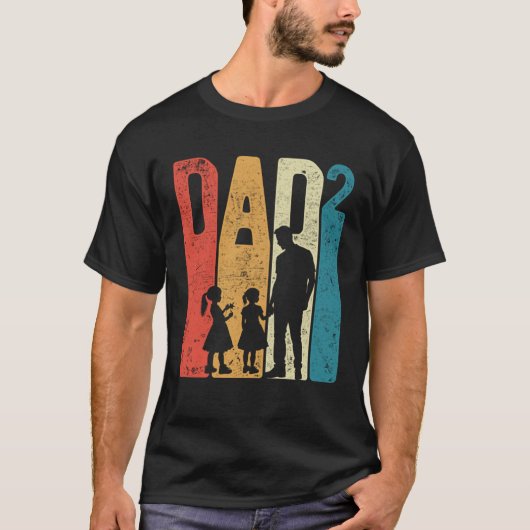 Dad Squared Father s Day Two Girls Two Daughters F T-Shirt (Vorderseite)