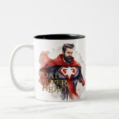 Dad Super Hero Zweifarbige Tasse (Links)