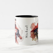 Dad Super Hero Zweifarbige Tasse (Mittel)