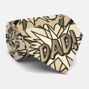 DAD Superheld Comic-Book typografischer Spaß Krawatte