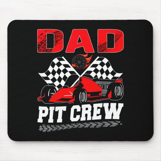 Dad T Crew Racing Family Race Car Birthday Boy  Mousepad (Vorne)