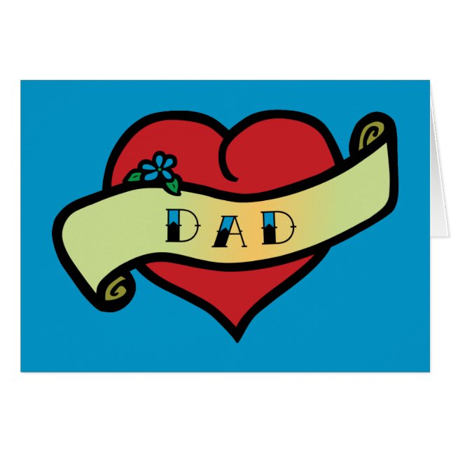 Dad Tattoo Heart (Vorderseite (Horizontal))