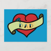Dad Tattoo Heart Postkarte (Vorderseite)