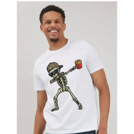 dad tax Dabbing Skeleton French Fries for dads T-Shirt