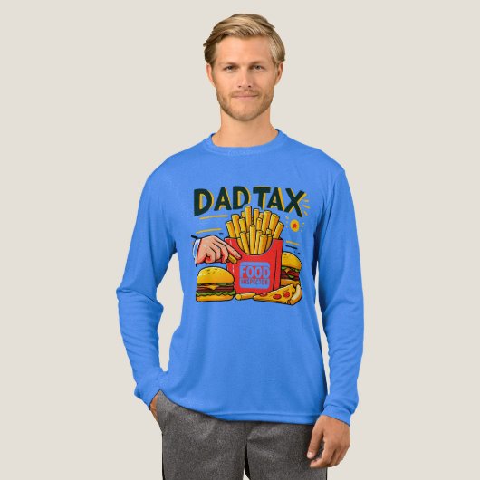 Dad Tax Food Inspector Funny Dad Long Sleeve Tri-Blend Shirt (Volle Vorderseite)