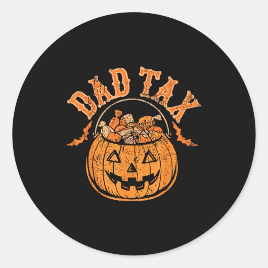 Dad Tax Halloween Trick Or Treat Candy Pumpkin Dad Runder Aufkleber (Vorderseite)