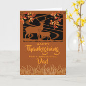 Dad Thanksgiving Deer in Field Fall Leaves Karte (Gelbe Blume)