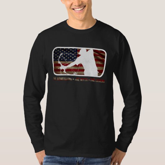 Dad the bowfishing the myth the legend Flag americ T-Shirt (Vorderseite)