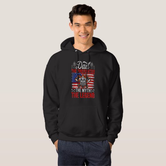 Dad The Firefighter The Myth The Legend USA Americ Hoodie (Vorne ganz)