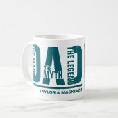 Dad The Man The Myth The Legend Personalized Kaffeetasse (Vorderseite Links)