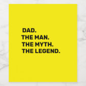 Dad, The Man, The Myth Weinetikett (Einzelnes Label)