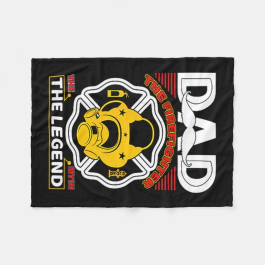 Dad The Myth Legend Fireman Gift Proud Firefighter Fleecedecke (Vorderseite (Horizontal))
