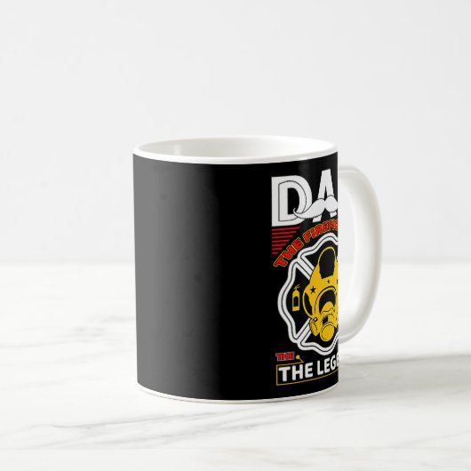 Dad The Myth Legend Fireman Gift Proud Firefighter Kaffeetasse (VorderseiteRechts)