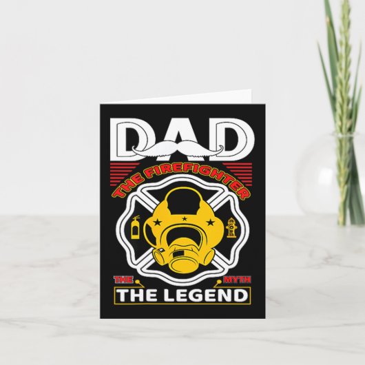 Dad The Myth Legend Fireman Gift Proud Firefighter Karte (Vorderseite)
