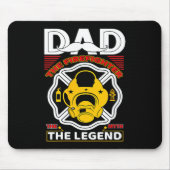 Dad The Myth Legend Fireman Gift Proud Firefighter Mousepad (Vorne)