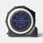 Dad The True Measure Of A Man Blue Star Maßband (Vorderseite)