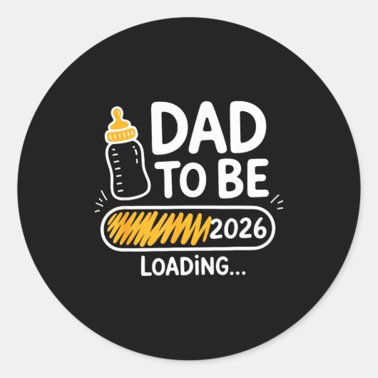 Dad To Be 2026 Loading Promoted To Daddy 1st Time Runder Aufkleber (Vorderseite)