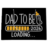 Dad To Be 2026 Promoted to Daddy New Father Große Geschenktüte (Vorderseite)