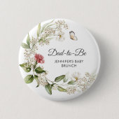 Dad-to-Be Pink Carnation Girl Baby Shower/Brunch Button (Vorderseite)