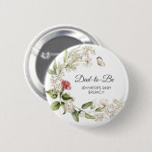 Dad-to-Be Pink Carnation Girl Baby Shower/Brunch Button (Vorne & Hinten)