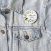 Dad-to-Be White Peonies Boho Baby Shower/Brunch Button (Beispiel)