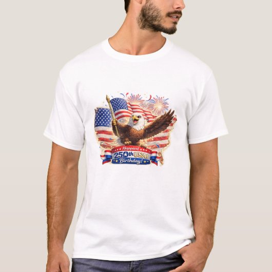 dad Tshirt Blessed Happy 250th Birthday USA! (Vorderseite)