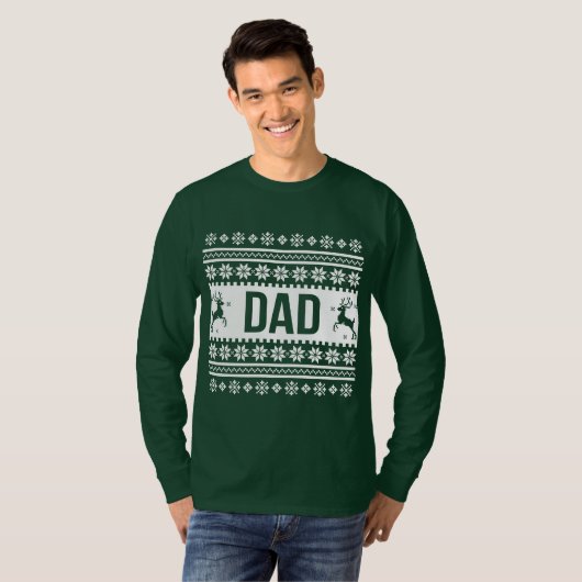 Dad Ugly Christmas Sweater T-Shirt (Vorne ganz)