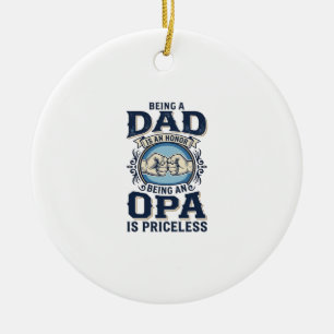 Dad und Opa Vintage Fist Bump T-Shirt Design_1 Keramik Ornament