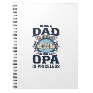 Dad und Opa Vintage Fist Bump T-Shirt Design_1 Notizblock