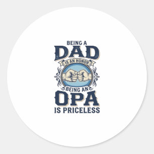 Dad und Opa Vintage Fist Bump T-Shirt Design_1 Runder Aufkleber