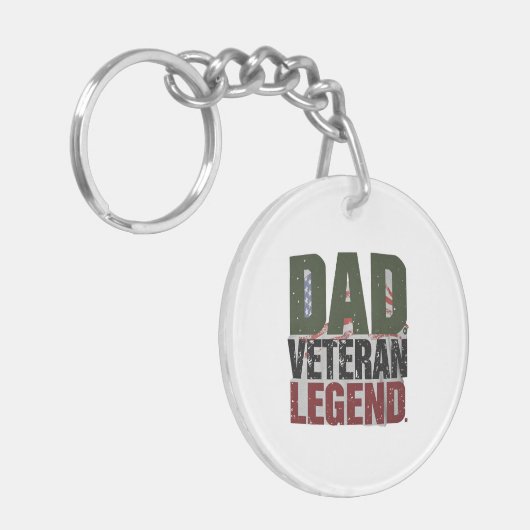 Dad Veteran Legend Keychain – Custom Pocket Gift Schlüsselanhänger (Vorderseite links)