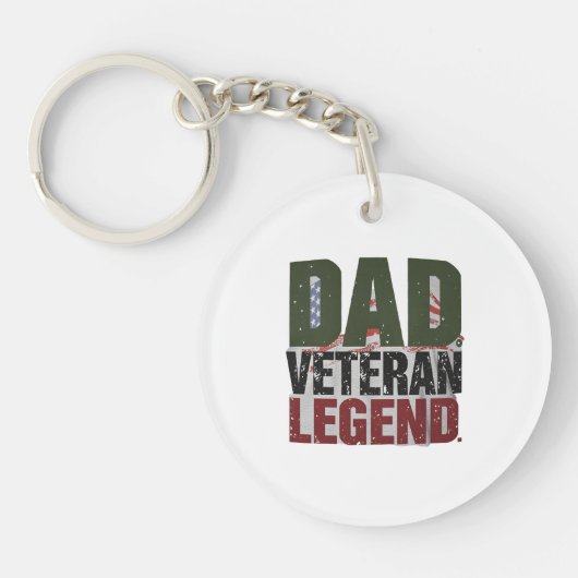 Dad Veteran Legend Keychain – Custom Pocket Gift Schlüsselanhänger (Vorderseite)