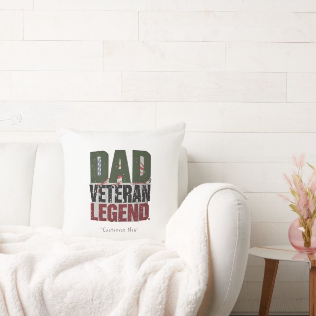 Dad Veteran Legend Pillow – Personalized Dad Gift Kissen (Liege)