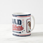 Dad Vibes Rot Navy Retro 2 Foto Design Kaffeetasse (VorderseiteRechts)