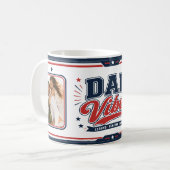 Dad Vibes Rot Navy Retro 2 Foto Design Kaffeetasse (Vorderseite Links)