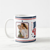 Dad Vibes Rot Navy Retro 2 Foto Design Kaffeetasse (Links)