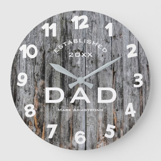 Dad Wall Clock - Custom Father's Day Gift Große Wanduhr (Vorderseite)