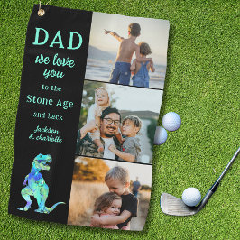 Dad We Love You 3 Photo Collage Funny  Golfhandtuch