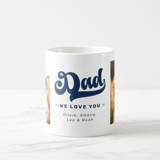 Dad we love you photo hearts blue fathers day kaffeetasse (Mittel)