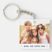 Dad we love you photo hearts blue fathers day schlüsselanhänger (Vorderseite)