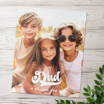 Dad we love you photo hearts text fathers day puzzle<br><div class="desc">Jig saw puzzle featuring your custom photo and the text "Dad,  we love you" and little white hearts.</div>