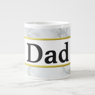 Dad Weiße Marmor und Gold Optik Elegant Jumbo-Tasse