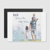 dad you are my hero magnetkarte (Vorne/Hinten)