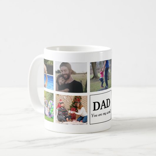 Dad You Are My World Custom  Photo Collage Kaffeetasse (Vorderseite Links)