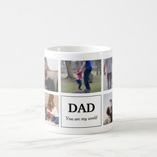 Dad You Are My World Photo Collage Kaffeetasse (Mittel)