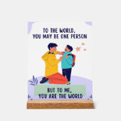 Dad You're The World-Inspirational Fathers Day Acrylschild (Vorderseite)