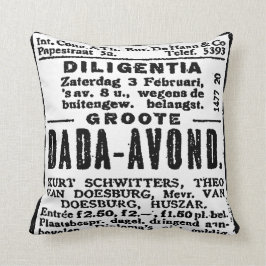 DADA ART NEWSPAPER-WERBUNG DER 1920er Jahre Kissen