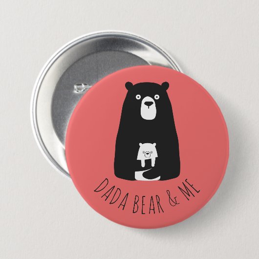 DADA BEAR & ME | Vater Kids Daughter Son Dada Bear Button (Vorne & Hinten)