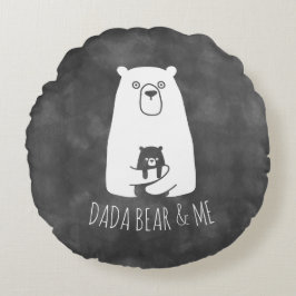 DADA BEAR & ME | Vater Kids Daughter Son Dada Bear Rundes Kissen