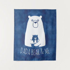 DADA BEAR & ME | Vater Kids Daughter Son Dada Bear Wandteppich